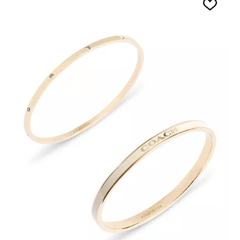 Coach Gold Tone Slim Stackable Bangle Set - Picture 2 of 2